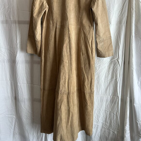 Women's Roper Leather Stitch Trench Coat Western Cowgirl - Picture 4 of 11